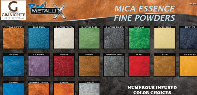 MICA ESSENCE METALLIC POWDERS COLOR CHART