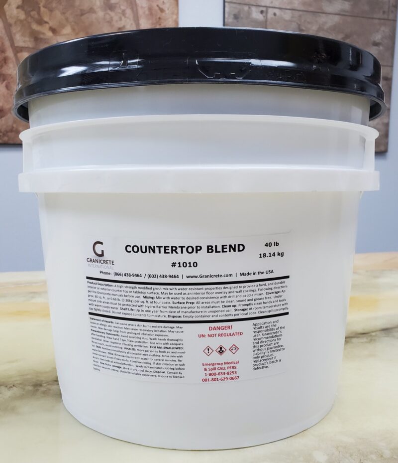 COUNTERTOP BLEND (40 LB BAG IN BUCKET)  (Approx. 60 sf.)   No polymer needed.